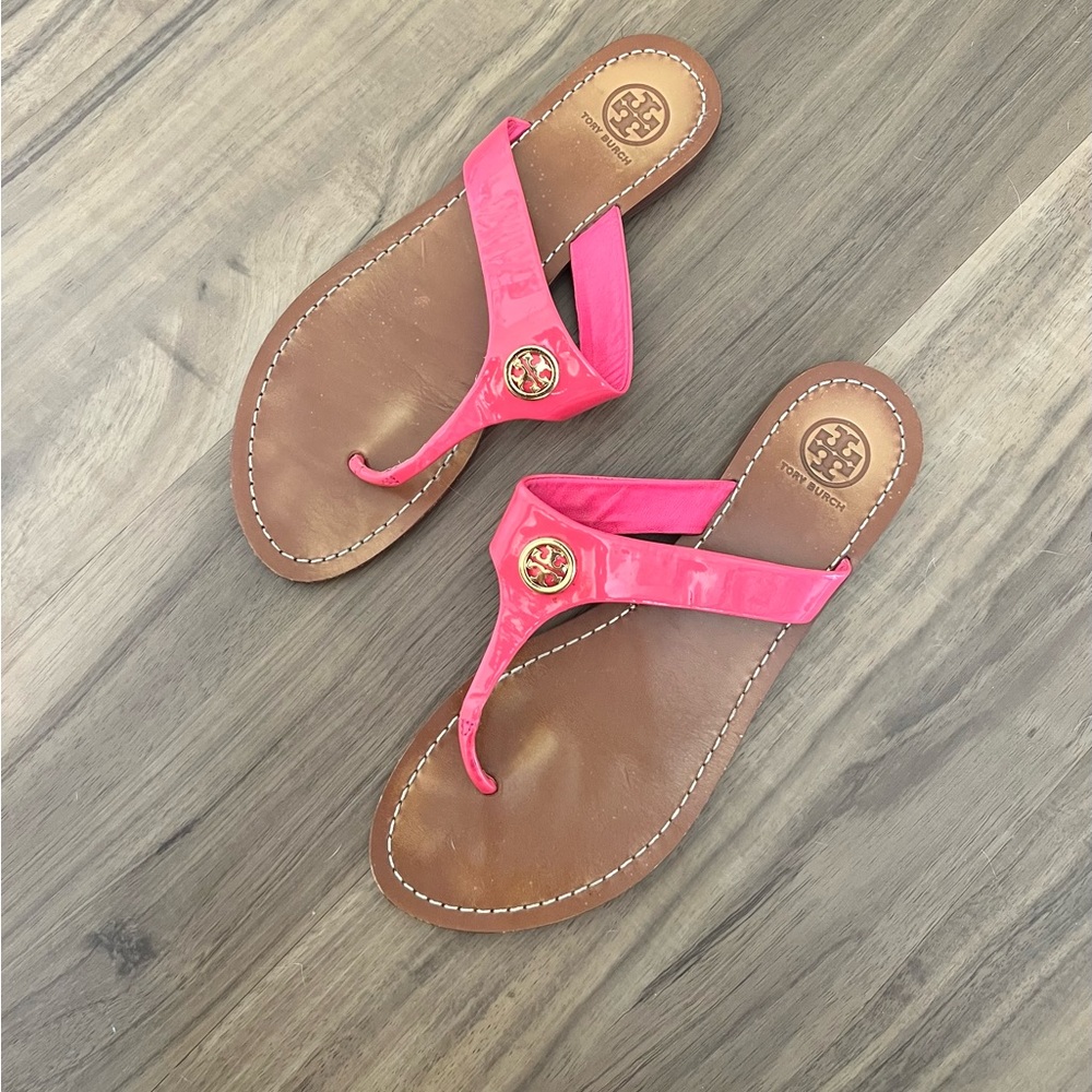 Pink Thora Tory Burch Leather Sandals